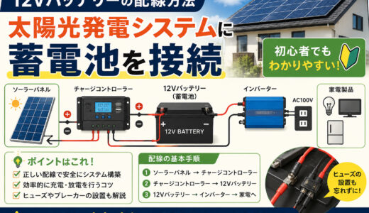 12Ｖバッテリーの配線方法｜太陽光発電システムに蓄電池を接続