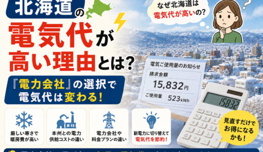 北海道の電気代が高い理由とは？『電力会社』の選択で電気代は変わる！