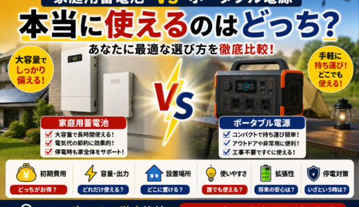 【家庭用蓄電池 VS ポータブル電源】本当に使えるのはどっち？検証してみた