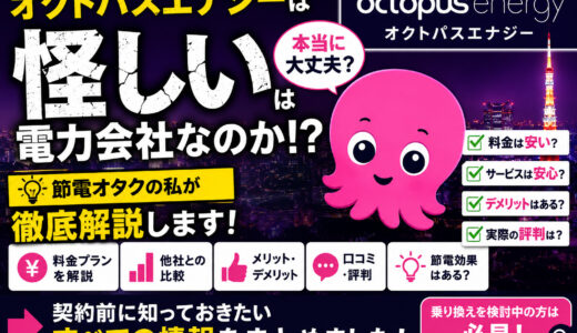 オクトパスエナジーは怪しい電力会社なのか！？節電オタクの私が徹底解説