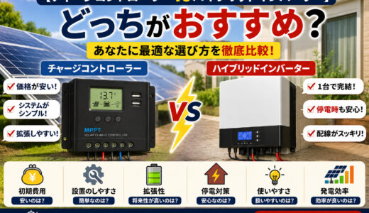 【チャージコントローラーvsハイブリッドインバーター】どっちがおすすめ？